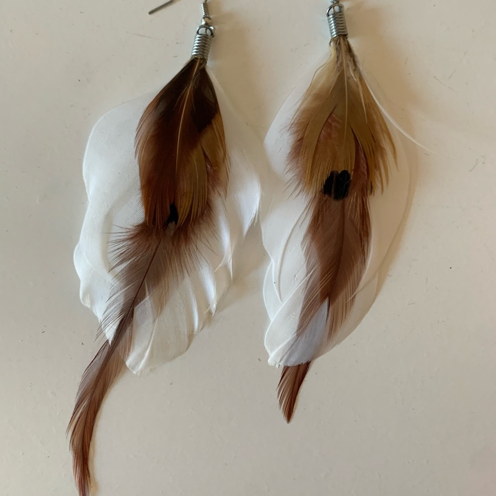 Feather earrings boho chic